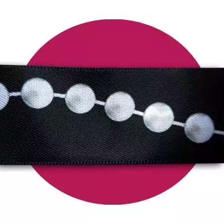 Lacets satin noir motifs perles : 2 largeurs pour vos chaussures Lacets satin noir motifs perles : 2 largeurs pour vos chaussures