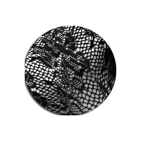 1 paire x ​chaussettes noires résille fleurs & dentelle