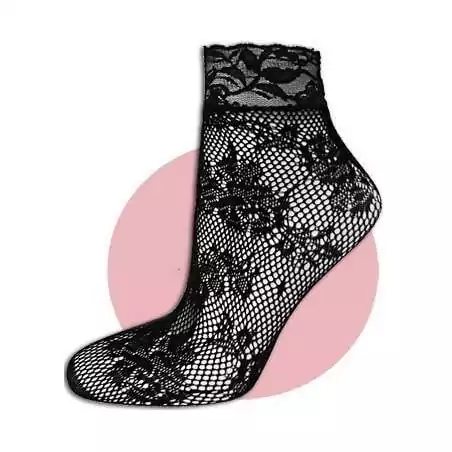 Chaussettes noires résille & dentelle pour vos jolis pieds Chaussettes noires résille & dentelle pour vos jolis pieds