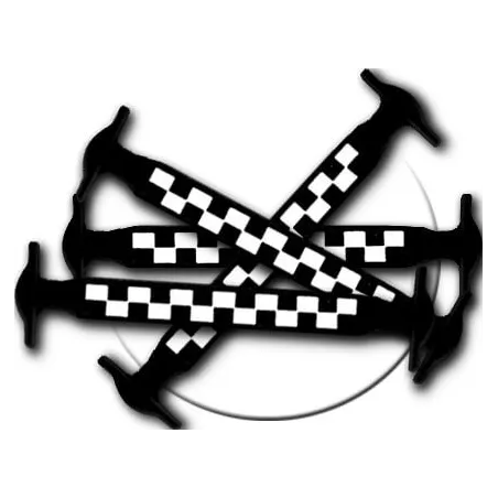 1 pièce x ​lacet silicone élastique damier noir ou blanc