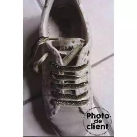 Lacets velours pailleté champagne pour vos chaussures Lacets velours pailleté champagne pour vos chaussures
