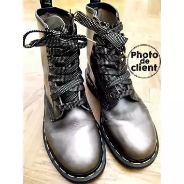 Lacets noirs facettes argentés & dorés pour vos chaussures