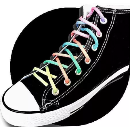Lacets de chaussures multicolores, ronds, en couleur et…