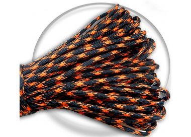 1 paire x lacets paracorde ronds orange + noir