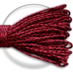 Lacets ronds paracorde bicolores rouge & noire pour vos chaussures