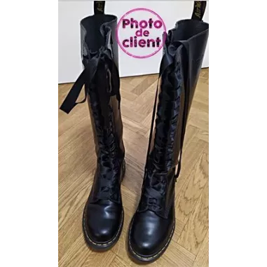 Lacets de chaussures larges satin saumon, créés sur mesure