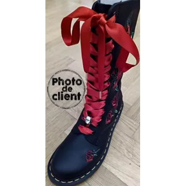 Lacets en satin rouge pour vos chaussures