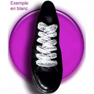 Lacets de chaussures en dentelle plumetis noir-Achat|Vente…
