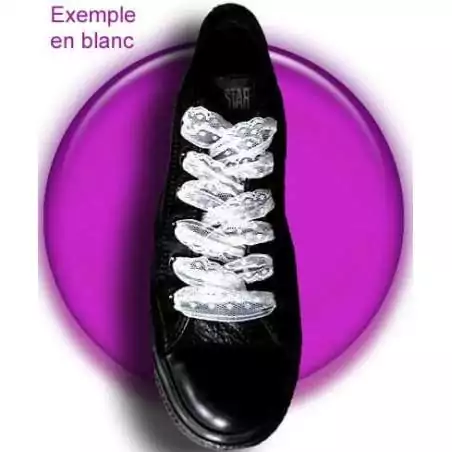 Lacets dentelle et plumetis noirs pour vos chaussures