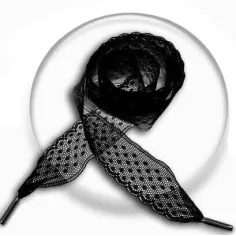 Lacets de chaussures en dentelle plumetis noir-Achat|Vente…