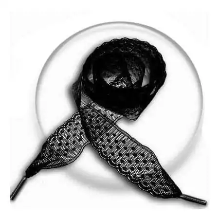 Lacets dentelle et plumetis noirs pour vos chaussures