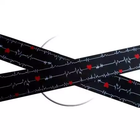 Lacets satin large noir diagramme coeurs pour vos chaussures Lacets satin large noir diagramme coeurs pour vos chaussures