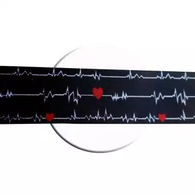 Lacets satin large noir diagramme coeurs pour vos chaussures