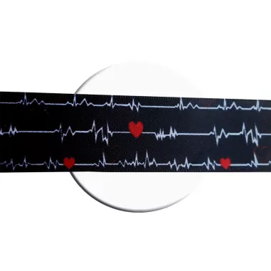 Lacets satin large noir diagramme coeurs pour vos chaussures