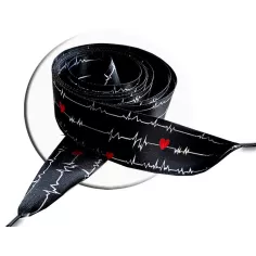 Lacets satin large noir diagramme coeurs pour vos chaussures 2