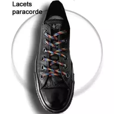 Lacets paracorde en violet & vert pour vos chaussures