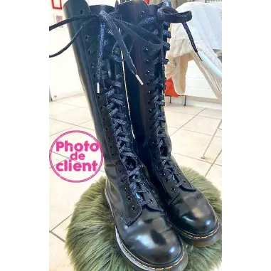 Lacets noirs paillettes pour vos chaussures