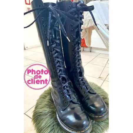 Lacets noirs paillettes pour vos chaussures