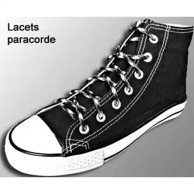 Lacets ronds paracorde bicolores rose + noir pour vos chaussures