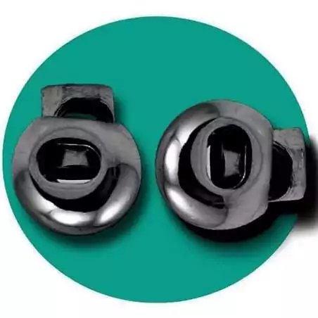 Bloqueurs boules argentées gun pour vos lacets, capuches, sacs... Bloqueurs boules argentées gun pour vos lacets, capuches, sacs...