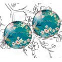 Set 2 décorations de lacets japon bleu paon