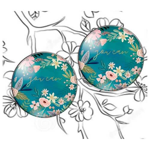 Set 2 décorations de lacets japon bleu paon