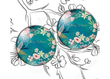 1 paire x ​décorations japon bleu-vert paon