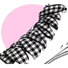 Lacets de chaussures larges en vichy à carreaux fantaisie…