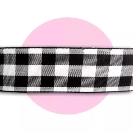 Lacets larges vichy noir & blanc pour vos chaussures