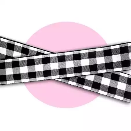 Lacets larges vichy noir & blanc pour vos chaussures