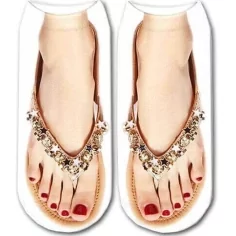 Socquettes tongs diamants pour vos jolis pieds