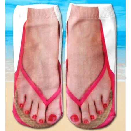 Socquettes tongs roses pour vos jolis pieds
