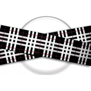 Lacets satin large noir carreaux écossais pour vos…
