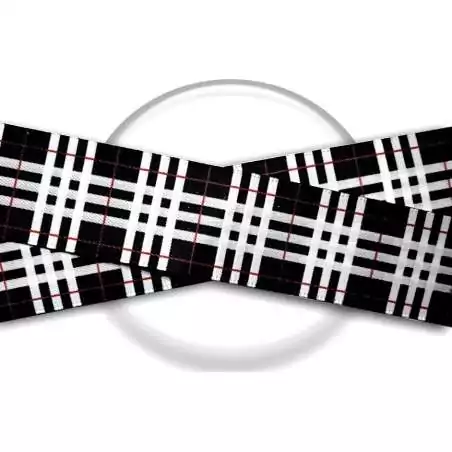 Lacets satin large noir carreaux écossais pour vos chaussures Lacets satin large noir carreaux écossais pour vos chaussures