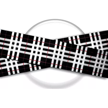 Lacets satin large noir carreaux écossais pour vos…
