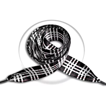 Lacets satin large noir carreaux écossais pour vos…