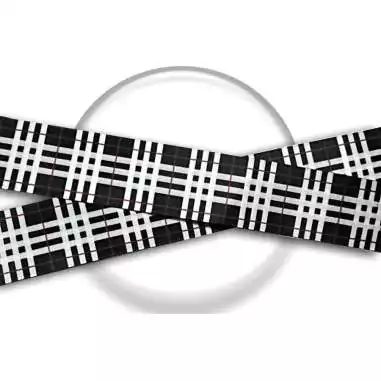 Lacets satin large noir carreaux écossais pour vos chaussures