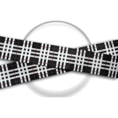 Lacets satin large noir carreaux écossais pour vos…