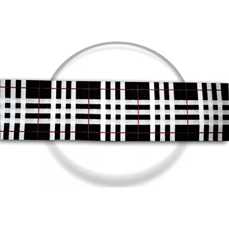 Lacets satin large noir carreaux écossais pour vos…