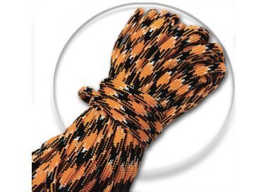 1 paire x lacets ronds paracorde orange blanc & noir