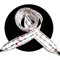 Lacets satin large&nbsp;blanc&nbsp;diagramme coeurs pour vos…