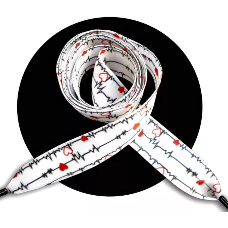 Lacets satin large&nbsp;blanc&nbsp;diagramme coeurs pour vos…