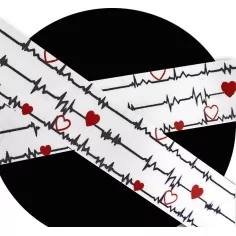 Lacets satin large blanc diagramme coeurs pour vos chaussures 2