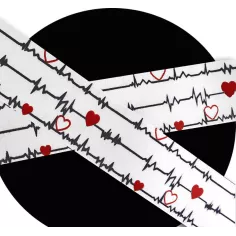 Lacets satin large&nbsp;blanc&nbsp;diagramme coeurs pour vos… 2