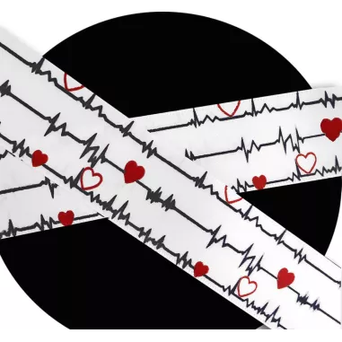 Lacets satin large&nbsp;blanc&nbsp;diagramme coeurs pour vos…