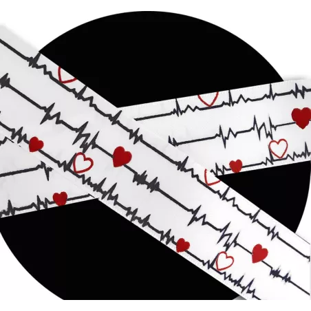 Lacets satin large&nbsp;blanc&nbsp;diagramme coeurs pour vos…