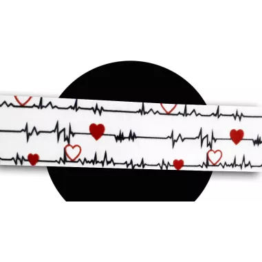 Lacets satin large&nbsp;blanc&nbsp;diagramme coeurs pour vos…