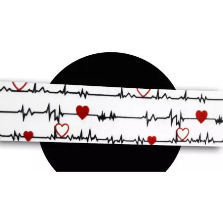 Lacets satin large&nbsp;blanc&nbsp;diagramme coeurs pour vos…