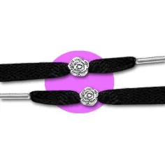 Décorations bijoux de lacets fleurs roses argent femmes en… 2