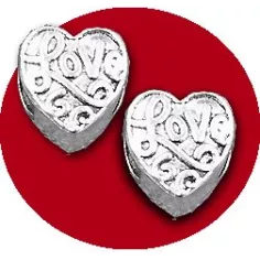 Décorations, bijoux de lacets coeurs amour argentés .vente…